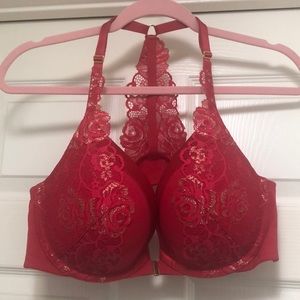 Red Lace Razor Back Bra